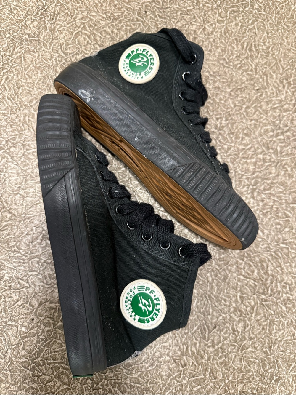 Vintage P.F Flyers SANDLOT** BLK Gum Sole High Top Sneakers Kids Sz 3
